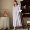 Vêtements de nuit pour femmes Vintage nocturne robe femmes à manches longues lâches de nombres de nuit princesse sexy