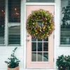 Fleurs décoratives Couronne verte artificielle pour décoration mur de porte et petites décorations de vacances de Noël Saint-Valentin