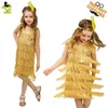 Vestidos de meninas Retro Retro Latin Dance Dress Roupas Fringe Stage de Fringe