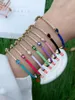 Bangle 3Pcs Fashion Colorful Enamel Bangles Bracelets Cz Micro Pave For Women Party Luxury Thin Jewelry