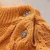 Set per bambini e ragazze maglione per bambini in lana addensata inverno inverno cerniera rotonda a maniche lunghe Girl lacrima Q240508