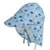 Caps chapeaux upf50 + uv bébé chapeau de soleil d'été extérieur bébé fille garçon vacances mignon cartoon plage rapide hatte sèche d240509