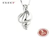 Cluci Silver 925 Shell Women Charm Pendants 925 Sterling Silver Conch Necklace Cage Pendant Jewelry Pearl Locket LJ2010165718016