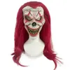 Maschere per feste New Halloween Long Hair Joker Mask Maschera Latex Testa di realizzazione di realtà Show cosplay Q240508