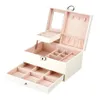 JUELEE MULTIFUNCTION STORAGE BOX LEATHER JEWELRYオーガナイザーマルチレイヤージュエリーディスプレイJoyeros Organizador De Joyas T190629 343p