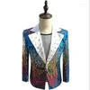 Herrenanzüge Männer Designs Maskulino Homme Terno Bühnenkostüme für Sänger Jacke Multicolor -Pailletten Blazer Dance Star Style Kleid