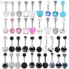 Navel Rings 4/5/6pcs Belly Rings 14G Navel Piercing Bulk Sexy Belly Ring Set Belly Button Ring Piercing Ombligo Valentines Day Jewelry Gift d240509