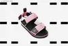 Slipper Kids Sandals Girl Slippers Child Shoes Fashion Canvas Buckle Design Box Box Emballage Childrens Taille 26-35 Q240409