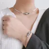Choker Classic Watch Bugacz Kształt Tytan Stalowy Naszyjnik dla kobiety Koreańska biżuteria mody Gothic Girl's Sexy Clavicle Sain