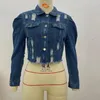 Jackets femininos 2024 Big Sale Women Women Sexy Ripped Ripped Vintage Casual Casual Jea