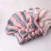 Handtücher Roben Mikrofaser Haar Handtuch Wrap für Frauen Streifen absorbierende schnelle trockene Haarturban zum Trocknen lockiger langer dicker Haarhut Handtuch Handtuch