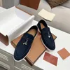 Kvinnors klänningsskor loafer loro sommar charms gå avslappnad ankel sko män mockasins sandal läder lyx designer platt mode casual platt häl mjuk sula kontorsskor