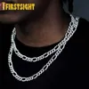Chains Nouvelles glaces en zircone cubique Collier Figaro 12 mm Couleur argentée Prong Miami Cuban Chine CZ Charme Men Hip Hop Jewelry D240509