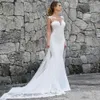 2021 فساتين الزفاف حوريات البحر الأبيض مع الدانتيل بالإضافة إلى العباءات الزفاف الحجم Vestidos de Boho فستان الشاطئ القوطية النمو 0509