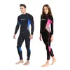 Kvinnors badkläder 3mm One Piece Wetsuits Pare's Long Sleeve Diving Suitlong For Water Sports Men Kvinnor Snorkling Surfing Swimming Suit