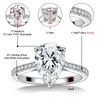 Luxe vrouwen Moissanite Ring S925 Solid Sterling Silver Moissanite Waterdrop Ring For Women Wedding Anniversary verlovingsring Maat 5-11