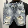 CP Short Shorts Männer Jeans Designer Frauen Kurze Jean Hosen Kleidung mittelschwer Löcher enge dünne Reißverschlusskottom Sommer Herren Hip Hop Rock Weichspupfer Knie