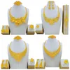 India Nigeria Bride Necklace Bracelet Earring Ring Four piece Jewelry Set