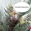Fleurs décoratives couronnes de Noël Couronne de Noël Swag de Noël artificiel avec lumières avec boules de neige Cons de pin Berry Bucks Ribons pour décor de Noël