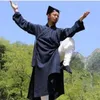 Abbigliamento etnico abiti taichi kungfu pratica vestiti di arti marziali hanfu uomo abito lungo casa casa cinese costume tradizionale