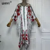 Robe africaine imprimée plage Wear femme 2024 Femme Femme Femme Muslim Holiday Cover Ups Silk Feel Evening