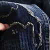 Jeans maschile maschili pantaloni tagliati dritti moto