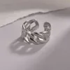 Ny designer ring lyxiga smycken oljetryck ihålig kedja med rörlig titanstål ringöppning justerbara par tillbehör