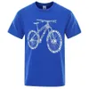 T-shirt maschile scommettono in mountain bike per la mountain bici divertenti uomini estivi respiro brotola seve sciolto vestiti a t vintage oversize unisex h240508