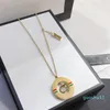 Fashion Jewelry Sets Designer Brand Earrings & Necklace Women's Letter Luxury Pendant Necklace For Women Gold Plated Ladies Gift Unisex Versatile Foundation