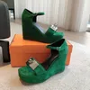 Sandals schoenen voor vrouwen size35-42 echte lederen wiggen super hoge hakken pompen plat platform metaal decoratie zapatos de mujer