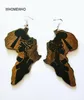 Marrone legno africano mappa tribale incisa alla moda tropicale donne nere orecchini vintage retrò retrò africano hiphop africano accessori8282512