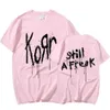 Męskie koszulki Summer Korn Music Concert Rock Band World Tour T Shirt Mens Vintage Metal Gothic Oversizezed Strtwear Short Slve T koszule T240506