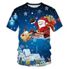 T-shirts Christmas Tree Snowman Gedrukte Holiday Party Mens Unisex Fashion T-Shirt Childrens Round Neck Casual Short Sleevel2405