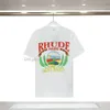 Fashion t Männer Frauen Designer T-Shirts Tees Kleidung Tops Mann lässige Brust-Schreiben Hemd Shing Street Shorts Ärmel Rhude T-Shirts 419