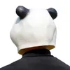 Masques de fête mignonnes Giant Panda Head Set Animal Mask Makup Ball Fun Latex Halloween Performance Props LED Full Face Q240508