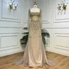 Feestjurken Serene Hill Caramel Mermaid kralen met rok luxe Arabische avond prom -jurken voor vrouwen bruiloft 2024 LA72014