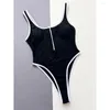 Swimwear femminile 2024 sexy con cerniera taglio a gamba giuntura da donna con costume da bagno un pezzo imbottito costume da bagno imbottito nuoto Lady V5520