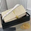 2024 Femme Paille Shouder Lou Puffer Designer Sac Fashion Chain Chain Sacs Hands Sac enveloppe Purse Summer Top Summer