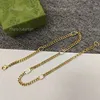 Golddesigner Halskette Schmuck Mode Geschenk Herren Lange Briefketten Halsketten für Männer Frauen Goldene Kette Jewlery Party G238054C-6