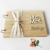 Party Supplies Rustic Wedding Guest Book Graved Mrs Sign Guestbook Po Gift Decor