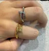 Titanium Steel Grave 6 mm Diamond Love Nail Anneau 18K Gold Silver Rose Rings Femmes Men Lovers Bijoux de mariage Lady Party 6 7 8 9 10 11 12 Big USA Taille