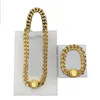 Set di bracciali da collana gold di moda per maschi e donne amanti del matrimonio regalo hip hop gioielleria con scatola nrj 208k