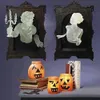 Ghost in the Mirror Wall Decor Glow in the Dark Halloween Decor 3d Horror Spooky Wall Sculptures Harts Lysande staty Ornament 240508