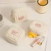 Kosmetiska väskor quiltade bomullsa hörlursläppstift förvaringsarrangör blixtlås padding söt makeup påse mjukt fast för kvinnor och flickor