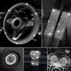 Крышка рулевого колеса Bling Car Accessories 5 Color Diamond Car Управляющий крышка крышки ремня безопасности ремень подушки для сдвига ручка нажимайте кнопку пуговицы костюм T240509