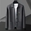 Sweaters voor heren Luxe lente en herfst Men's Solid Color Business Casual Sweater trendy halslijn ontwerppatroon geborduurd top graad Cardigan M-4XL 231021