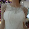 Wraps Jackets 2021 Top Sale Luxurious Crystal Rhinestone Bling Bridal White Lace Wedding Shawl Jacket Bolero Wrap 217n