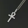 hip Hop Cross Diamds Pendant Necklaces for Men Women Gift Necklace Jewelry Gold Plated Copper Zircs Cuban Link Chain Y7ue#