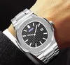 Автоматическая дата Iced Out Men Three Stiches Watch Japan Quartz Календарь батареи из нержавеющей стали.