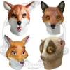 Party Masks Animal Head Latex Masque facial Reptile Lizard Cat Fox Horse Rubber Halloween Party Fancy Dishy Props Q240508